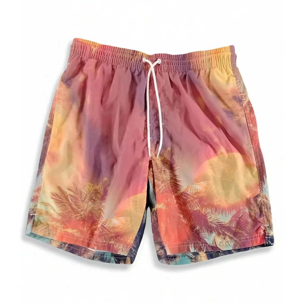 Old Navy Swim Trunks Tropical Palm Tree Ombre Board Shorts Beach Summer